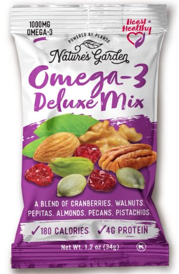Nature Garden Trail Mix Snack Pack - 28.8oz (Pack of 1) Cranberry Health mix and Omega -3 Delux mix