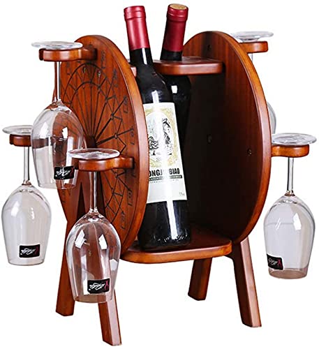 Soporte para botellas de vino de madera maciza tipo rueda miniatura 1