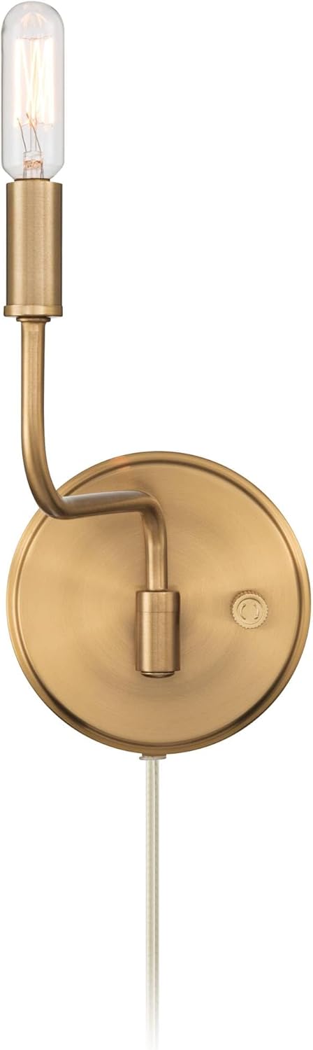 Possini Euro Design Possini Euro Ophelia 9 1/2" H Warm Brass Plug-in Swing-Arm Wall Sconce
