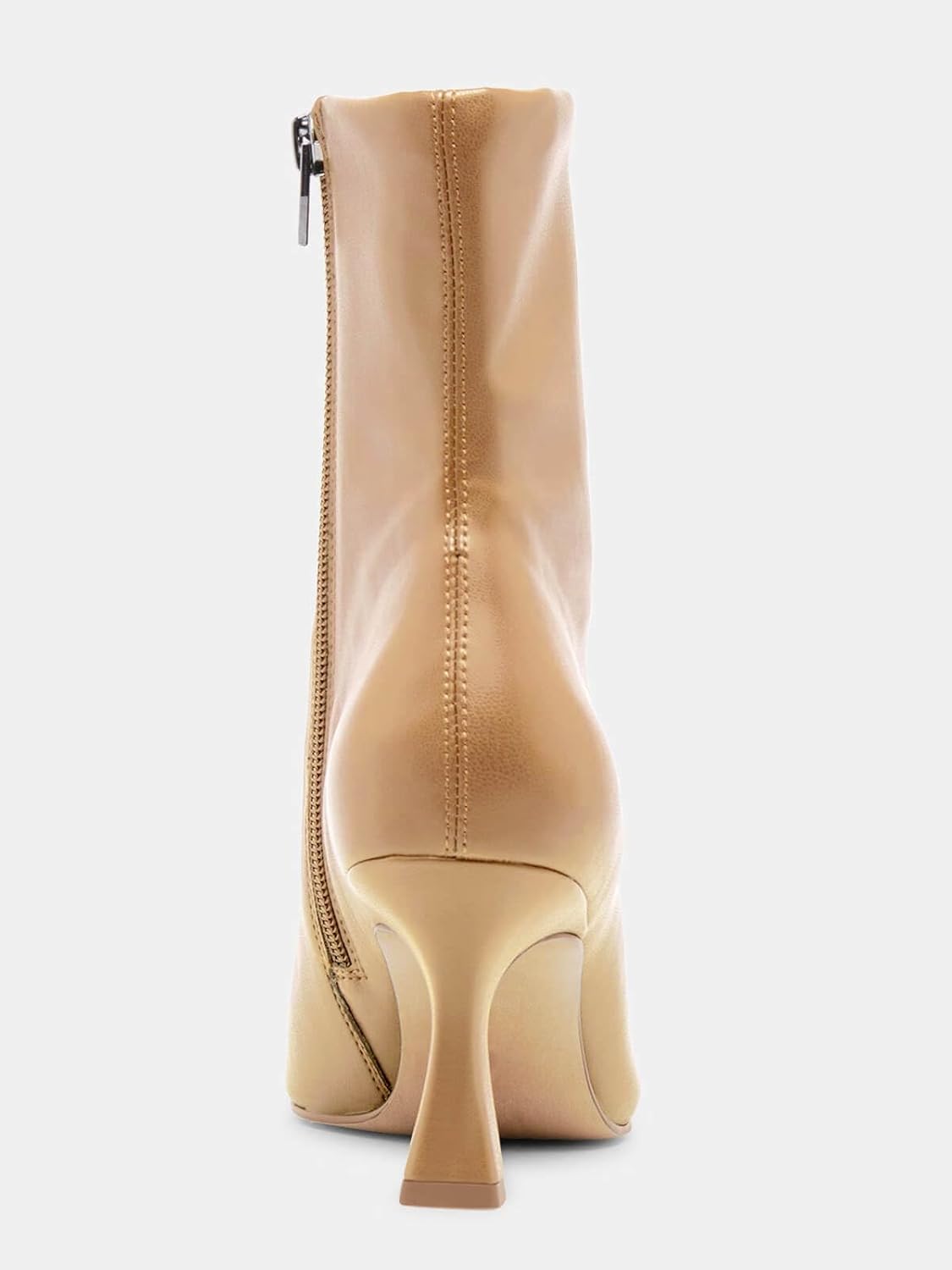 Coutgo Womens Kitten Heel Ankle Boots Square Toe Side Zipper Dressy Booties Fall Shoes - Image 6