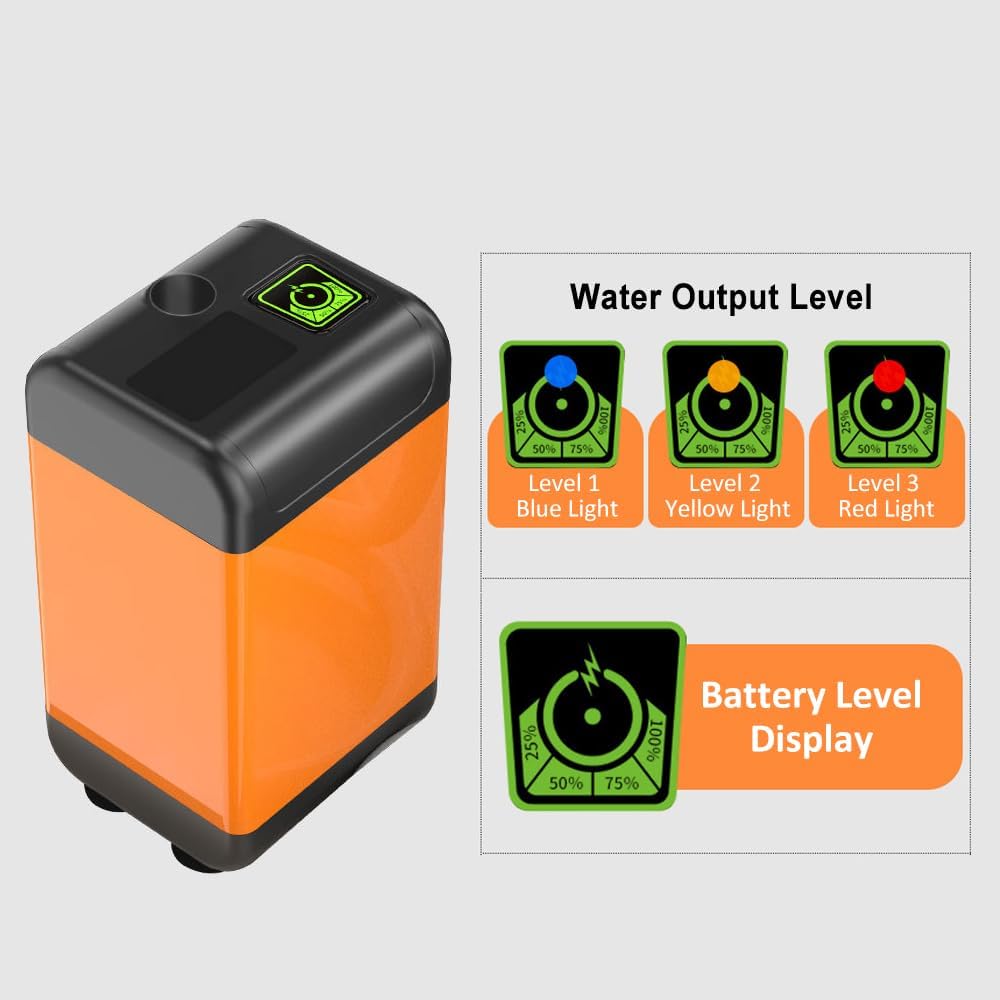 Pompa per Doccia da Campeggio Esterna con Display Digitale Intelligente Doccia da Campeggio elettrica Portatile con Potenza di Lunga Durata 7800mAh Regolabile a 3 velocità