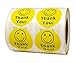 Smart Yellow -Thank You Circle Smile Smiley Face 1.5" Round Circle Mailing Labels Stickers - 1 Roll / 500 Labels Per Roll