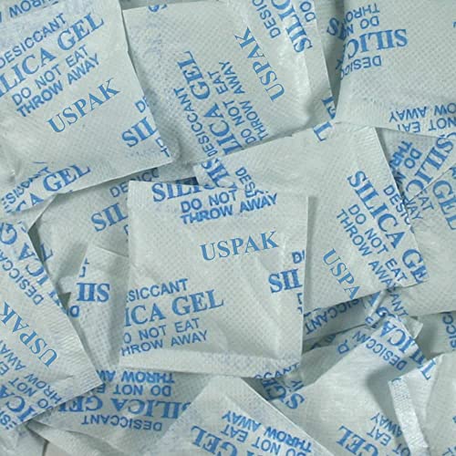 Silica Gel Desiccant Packets Non Toxic Drying Agent Moisture Absorber Packs for Storage (3 Gram - 100 Packets)