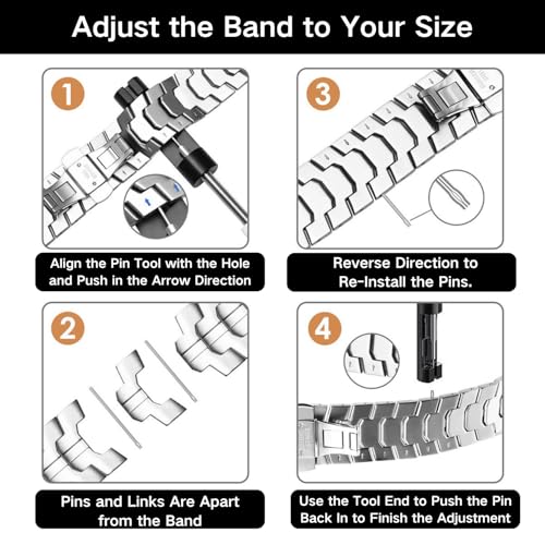 Image of Watch Repair Tool Kit, Watch Link Removal Tool Kit, Watch Adjustment Tool, 6 Spare Watch Bands, 20 Spring Bars, Watch Repair Kit with Punch Pin
