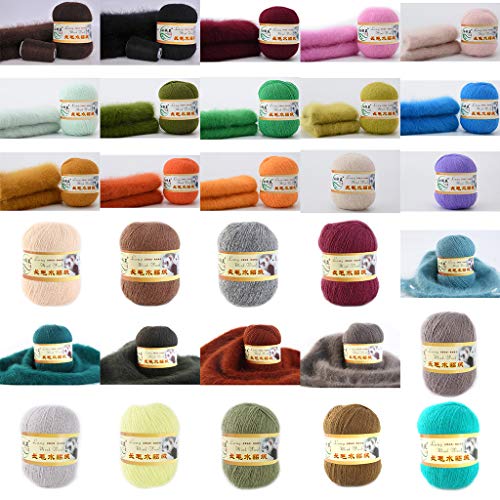 50 Grams Knitting Yarn, Crochet Yarn,Soft Mink Wool Hand-Knitted Luxury Long-Wool Cashmere Crochet Knitted Yarn #TOP3