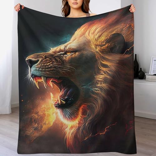 Plaid lion moelleux, couverture super douce pour le canapé
