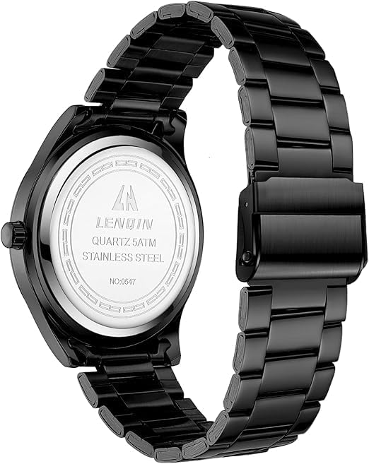 Miniatura 2 de LN LENQIN Relojes para Hombres Resistentes al Agua de Acero Inoxidable Reloj Analógico de Cuarzo de Moda de Negocios de Diseñador Reloj de Pulsera