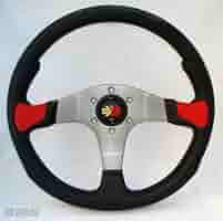 momo様 MOMO 350mm 14' Genuine Leather Deep Blue CoverEmbroide Sport