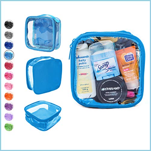 Image of EzPacking Clear TSA Approved 3-1-1 Travel Toiletry Bag for Carry On /Quart Size Transparent Liquids Pouch for Airport Security /Reusable See Through Vinyl & PVC Plastic Organizer Men Women (Turquoise)