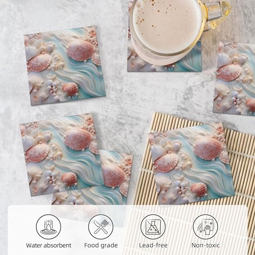 Dessous de verre super absorbants en céramique avec support contre condensation table