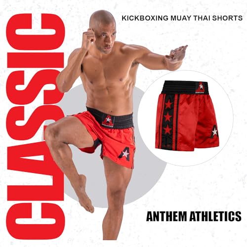 Anthem Athletics Shorts Muay Thai – Calção de boxe curto Kickboxing para homens e mulheres – 50/50 C