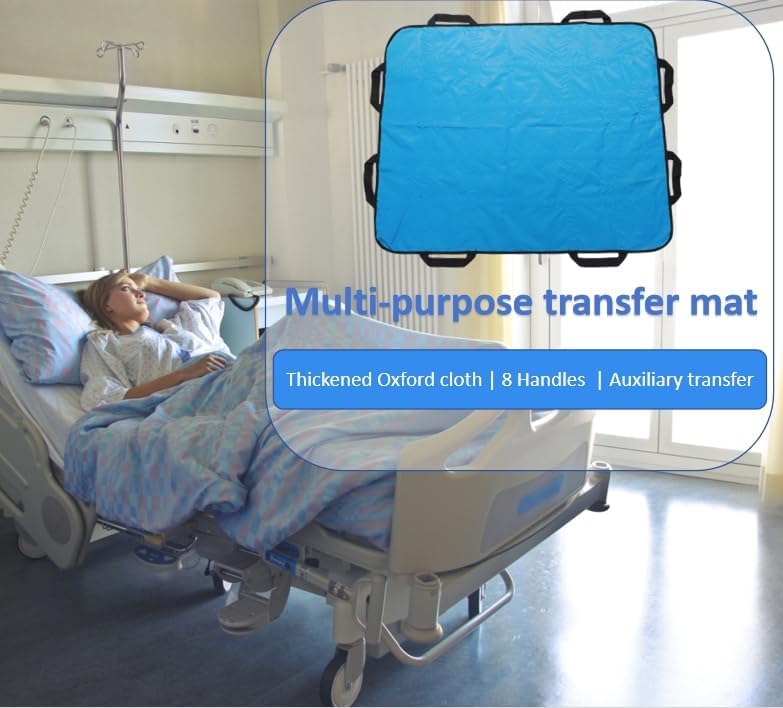 Miniatura 6 de Almohadilla de cama de posicionamiento con asas, hoja de transferencia de 48 x 40 pulgadas para reposicionar, girar y levantar, almohadillas de cama