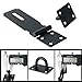 Alise Door Lock Hasp Latch,4 Inch SUS 304 Stainless Steel Safety Packlock Clasp Hasp Lock Latch with Fixing Screw for External Doors Window Cabinet Pet Cage, Black,MS99-B