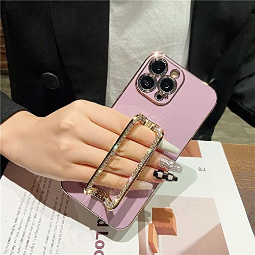 Coque iPhone XR plaquée or antichoc avec support cristal rigide L24A3