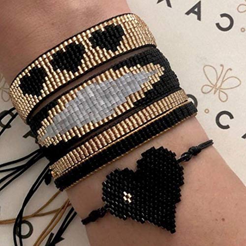 Kelitch Women Heart Cuff Bracelets Colorful Heart Miyuki Beads Friendship Bracelets Handmade Wrap Bracelets #TOP2