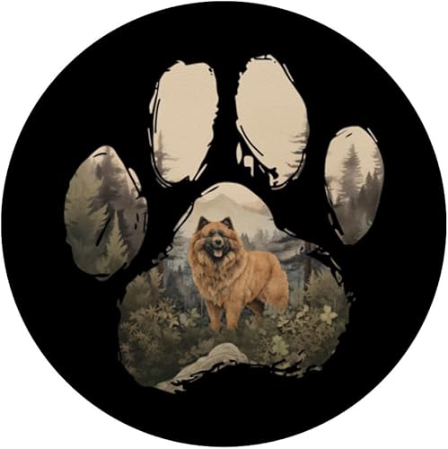 Miniatura 3 de Chow Chow Mountain Paw Design Dog Mom Dad PopSockets Standard PopGrip