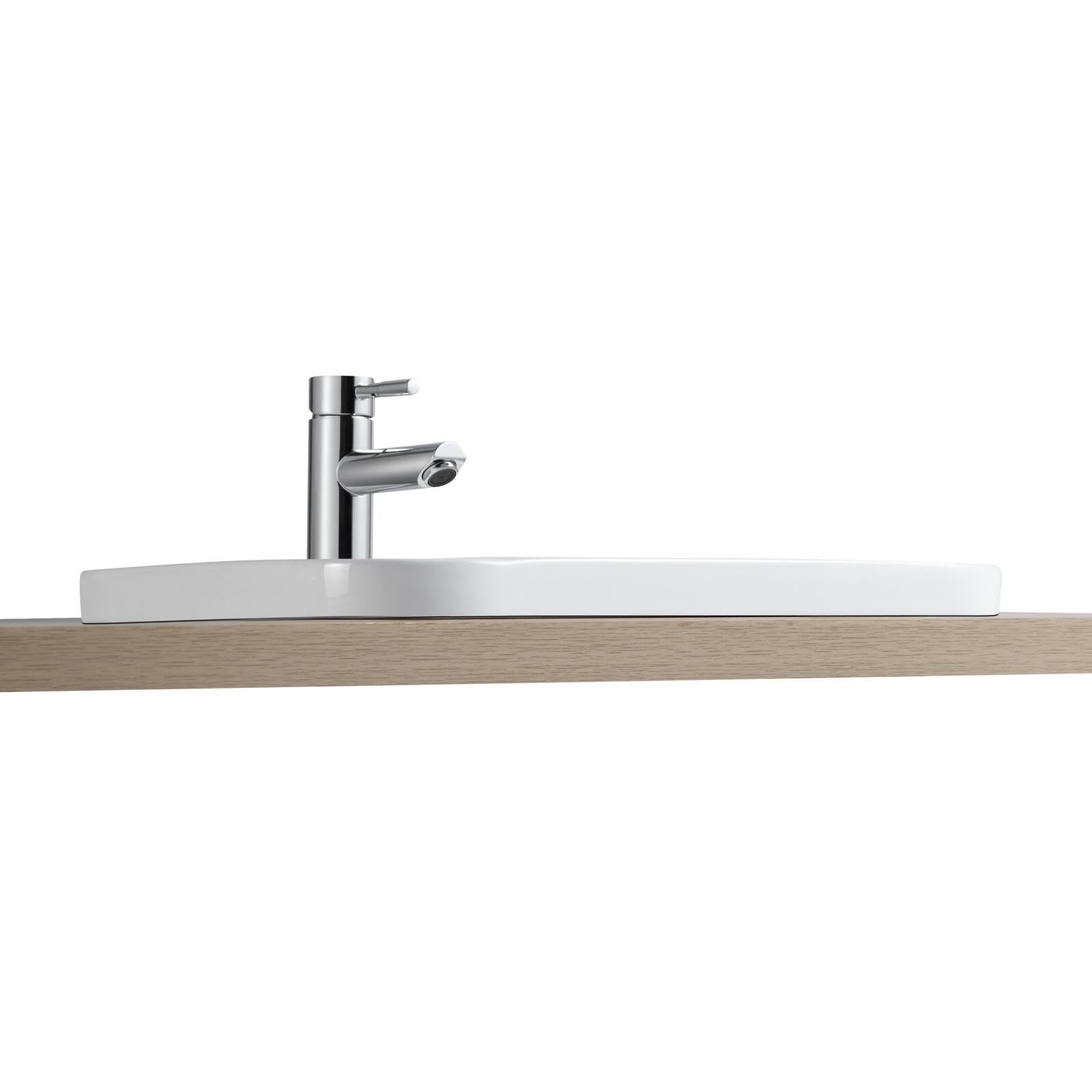 MOB-IN Lavabo rectangular de cerámica blanca para encastar de 53x37 cm