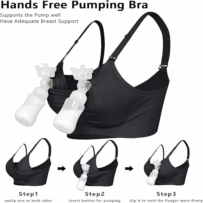 Image of iloveSIA Nursing Bras for Mom Breastfeeding, Seamless Supportive Sleep Bra for Maternity Postpartum S-2XL 3Pack