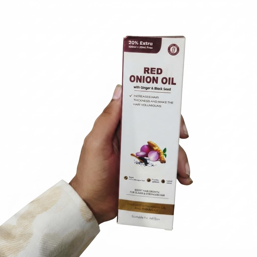 BORSALI Red Onion Hair Oil with Ginger & Black Seed | Nourishing Hair & Scalp Care Oil | Suitable for All Hair Types | Non-Sticky Formula | 120 ml-image-16