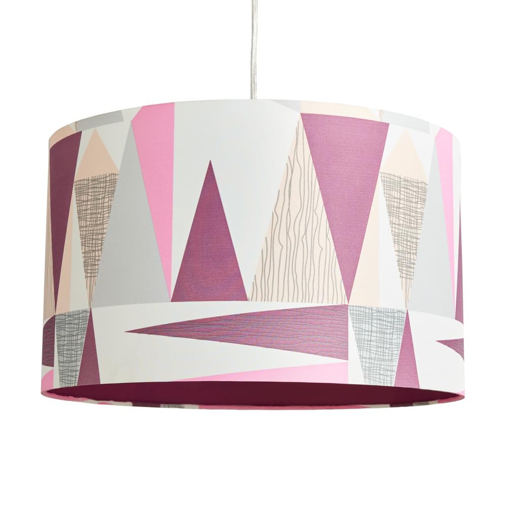 Litecraft Multicoloured Light Shade Scandi 40Cm Geometric Easy Fit Lampshade - Multi Coloured