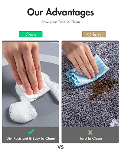 Image of MontVoo Bath Mat Runner - Long Non Slip Absorbent Quick Dry Thin Bath Rug for Bathroom Floor Mat - Rubber Backed - Stain Resistant - Easy Care - Blue 17 inchx59 inch