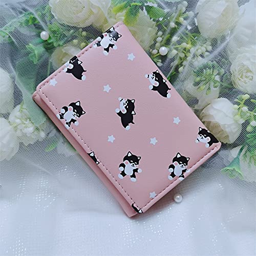 Cartoon Print Wallet Cute Tri-fold Wallet Multi-Card Purse for Christmas Birthday Gift(Pink)3