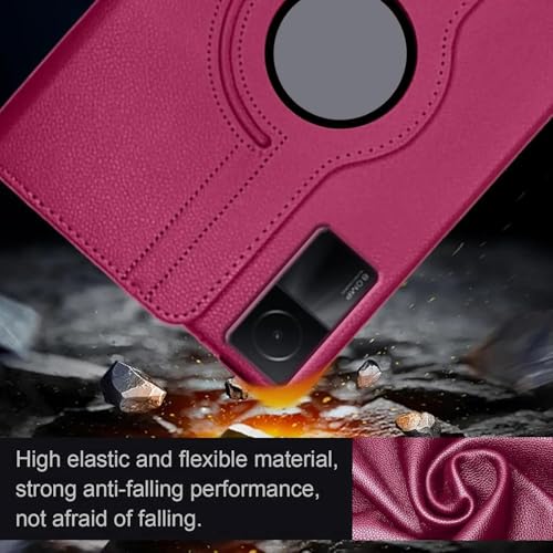 Image of CASEOUS Flip Cover Back Case for Xiaomi Redmi Pad SE 11 Inch, PU Leather Case, 360 Rotatable Multi-Angle Protection Stand Protective Case (Pink, Redmi Pad SE 11 Inch)