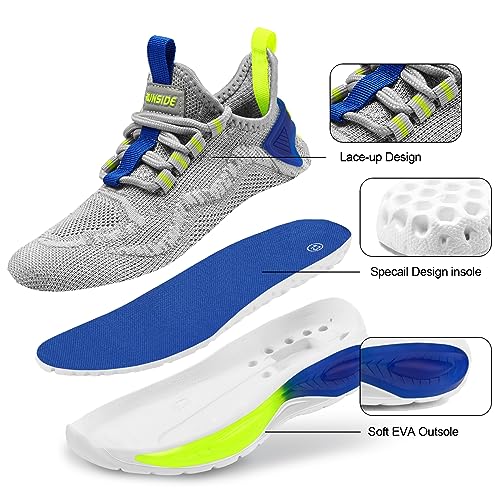 RUNSIDE Boys Girls Sneakers, Lace up Kids Tennis Shoes for Walking/Running Lightweight Breathable Gym Shoes Outdoor, Little Kid/Big Kid - Image 4