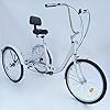24 inch volwassen driewieler met 3 wielen – Cruiser fietsen trike met mand 6 versnellingen, 3-wiel volwassen trike fiets…