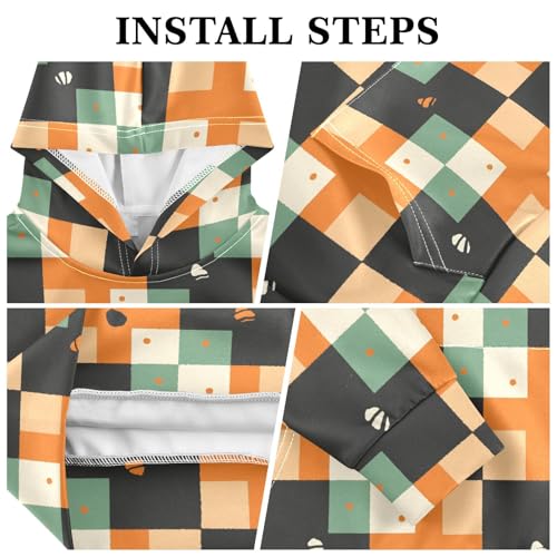 KLL Buffalo Plaid Green Black Cartoon Boys Girls Sweatshirts Sweater Crewneck Cool Hoodie Clothes with Kangaroo Pocket3