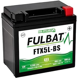 Fulbat – Batterie Moto Gel YT5L-BS / YTX5L-BS / FTX5L-BS 12V 4Ah