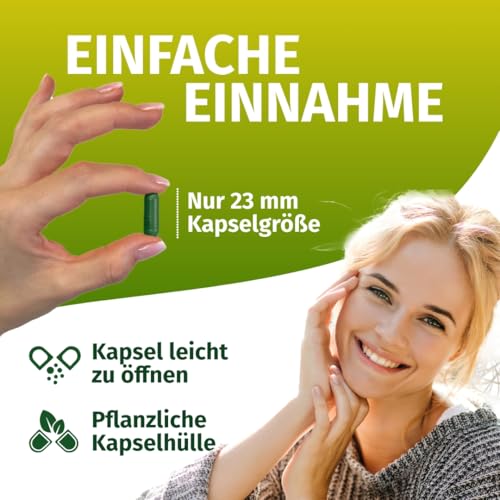 Green Naturals® Chlorella Algen Kapseln - Hochdosiert: 2400mg - 240 Kapseln mit hochdosiertem Chlorella Pulver - Vegan, Glutenfrei & ohne Zusätze - 2 Monate Vorrat