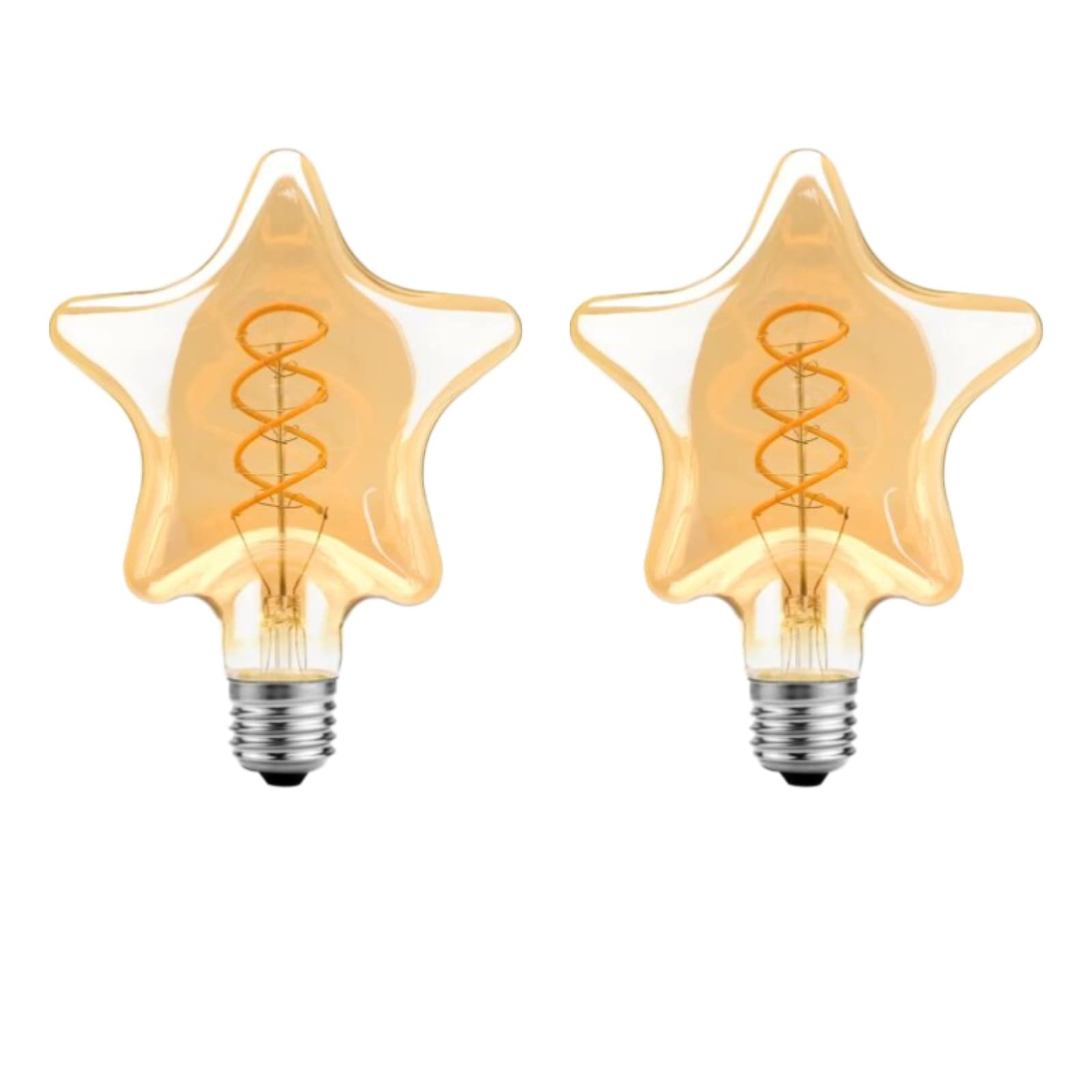 LEEVUS Vintage Edison Lampadina 2 Pz Retro Led Spirale Filamento Lampadina 4W Giallo Caldo 220V Vintage Edison Lampada Stella E27