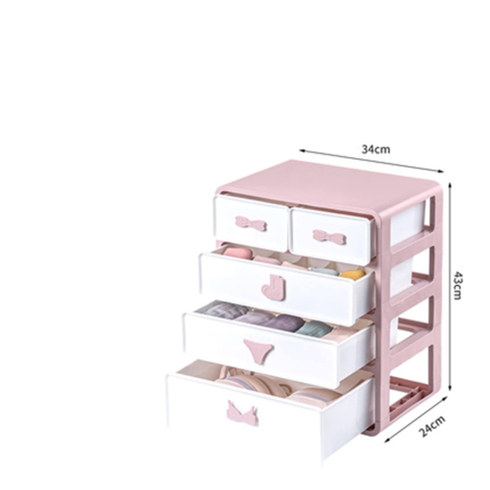 Amazon｜MJKQ9 2段 下着収納ケース 収納ボックス 防虫 ピンク 防塵