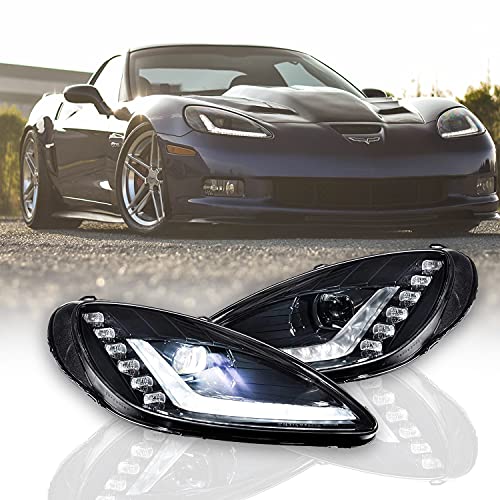 Morimoto XB LED Headlights, Plug and Play Headlight Housing Upgrade, Fits 2005-2013 Chevrolet Corvette C6, DOT Approved Assembly with Sequential Turn Signals & UV Coated Lenses (1x ‎LF460.2)