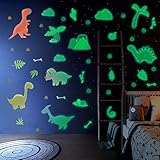 TOARTI 50 Stück Dinosaurier Wandsticker Kinder,Wandtattoo Kinderzimmer,Cartoon Tier Leuchtend Wandaufkleber,DIY Dino Leuchtsticker für Junge Schlafzimmer,Dino Wanddeko Babyzimmer Spielzimmer Geschenke