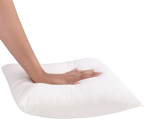 Miniatura 3 de CRAFTSWORTH Juego de 4 rellenos de almohada de polialgodón ligero de 20 x 20 pulgadas, relleno de funda para cama y sofá, almohadas decorativas