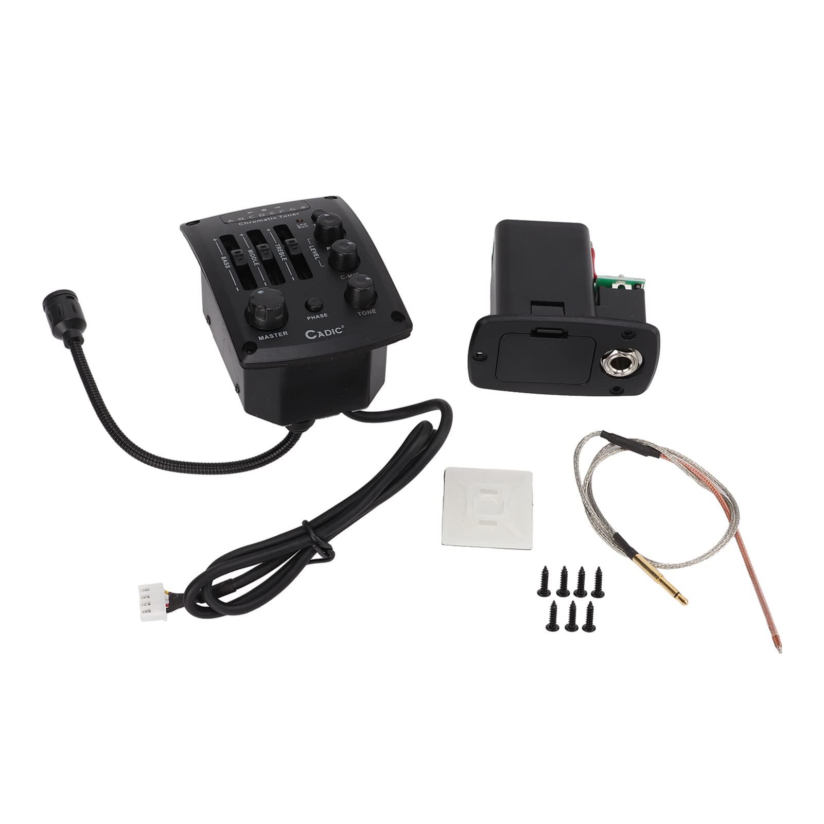 HUIOP Equalizzatore Pickup per Chitarra Potenti Accessori in Plastica per Chitarre Acustiche - Nero - 1 unità