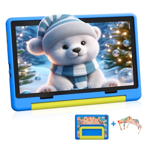 Laptok 10 Inch Kids Tablet, Android 14 Tablet for Kids Octa-Core with 8GB+64GB+1TB Expand ｜ Parental Control｜WiFi 6｜BT 5.3｜Dual Camera｜Protective Case｜Great Gift for Child(Blue)