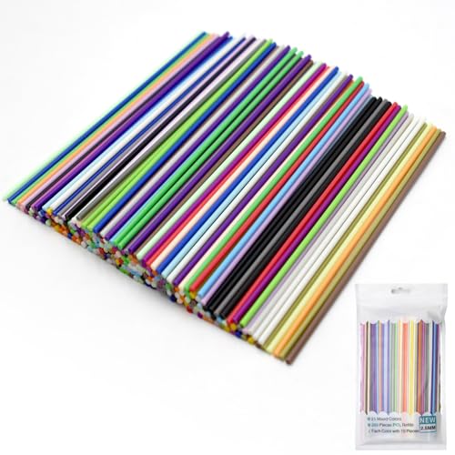 25 Colors 250PCS 3D Pen Filament Refill for 3doodler Start 3D Pen 2.5mm PCL Low Print Temperature Refills Contains 5 Fluorescent Colors