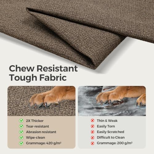 Image of Sytopia 36 Inch Indestructible Dog Bed for Large Dogs, Waterproof Chew Proof Orthopedic Pet Mat for Crate with Machinne Wshable Cover, Great for Indoor Outdoor Use, Brown