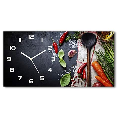 Tulup Reloj De Pared De Vidrio 60x30 Silenciosa Grande Original Moderno Decorativo Blanco Cover