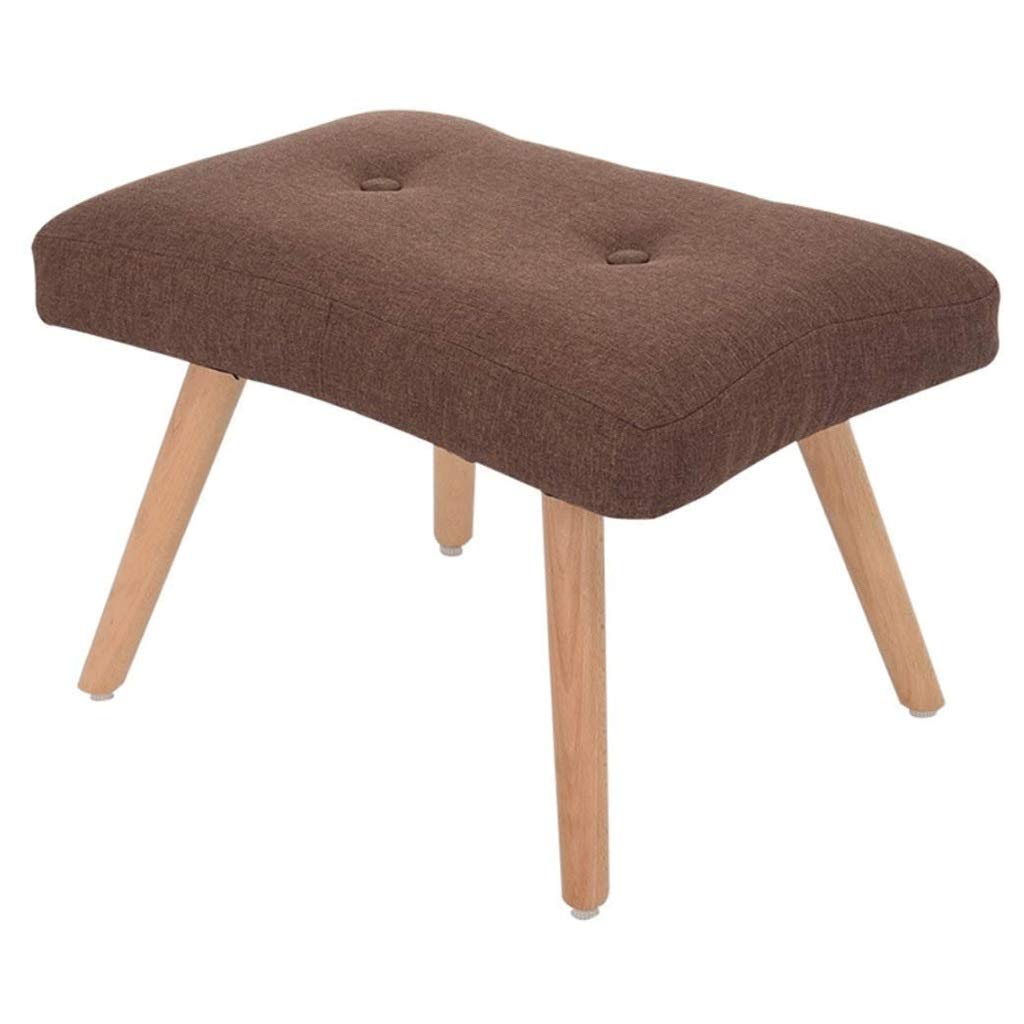 Tabouret bas en bois massif petit modèle carré D pour salon