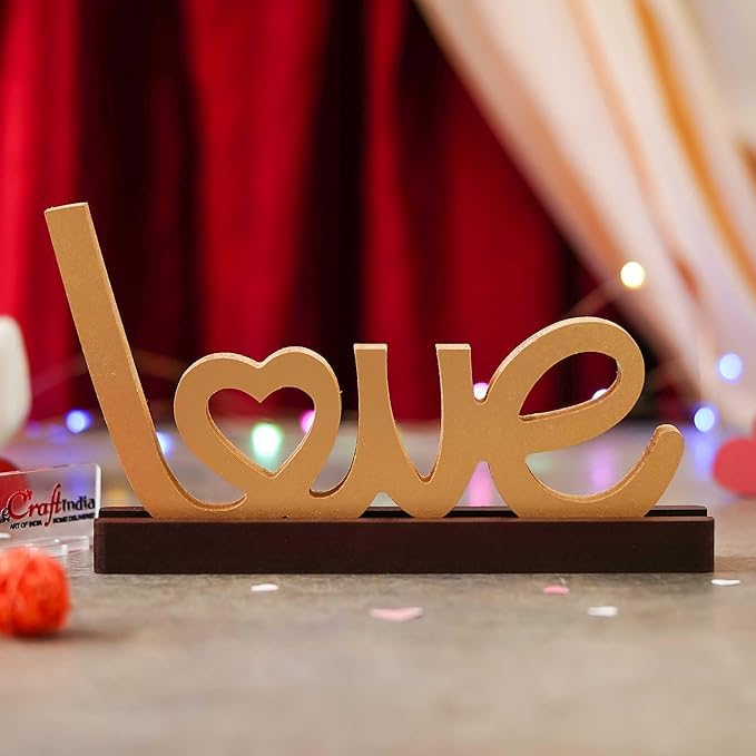 Panneau d'amour en bois avec socle idéal comme cadeau d'anniversaire