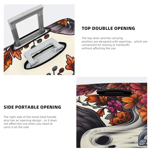 Halloween Pumpkin Flower Ghost Travel Luggage Covers - Elasticity Suitcase Covers Protector for Luggage 18-32 Inch4