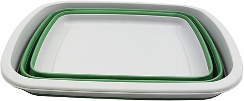Miniatura 2 de SAMMART 10L (2.6 galones) - Tina plegable para platos plegable, lavabo de lavado portátil, ahorro de espacio de plástico (grisverde marino oscuro, 1)