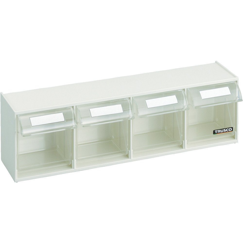 TRUSCO 小物入れ オフホワイト & カーキー 2個セット Amazon.co.jp: TRUSCO(トラスコ) クリアポケットボックス 引出4個 CPB