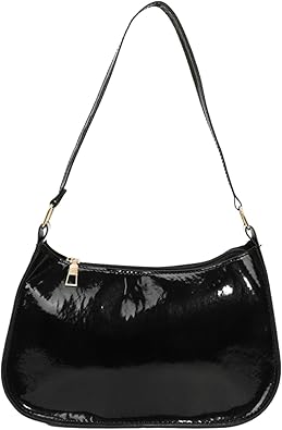 Patent Vegan Leather Evening Purse Shiny Clutch MINI Hobo Handbag Shoulder Bags