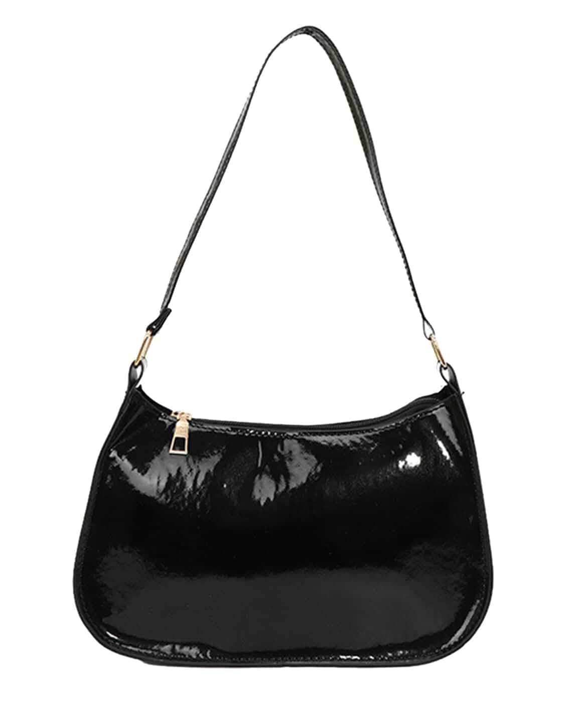 Patent Vegan Leather Evening Purse Shiny Clutch MINI Hobo Handbag Shoulder Bags