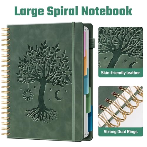 Cahier couverture rigide vert avec papier premium de 100 g/m²
